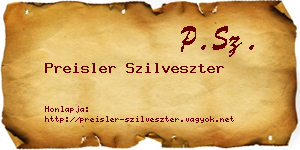 Preisler Szilveszter névjegykártya
